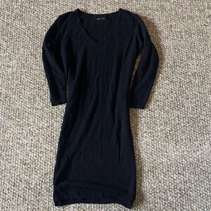 Black V-Neck Sweater Dress